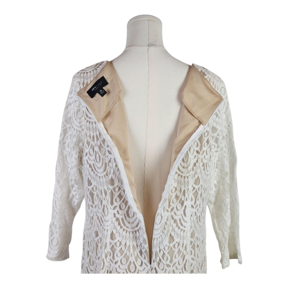 RN Studio White Lace Overlay Dress Size 18 Boho Romantic Lined Sheath - Picture 5 of 11